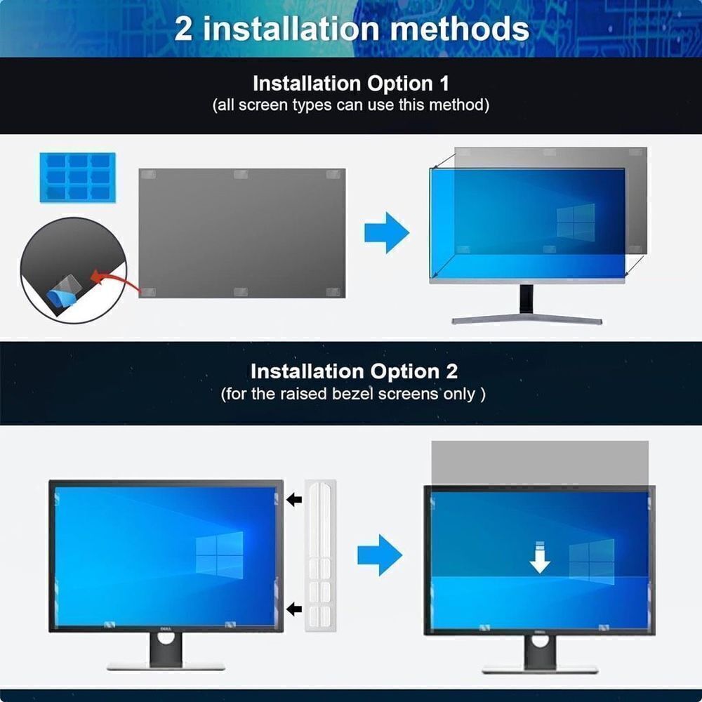 [2-Pack] 23 Inch Computer Privacy Screen Filter for 16:9 Widescreen Monitor - Picture 6 of 10